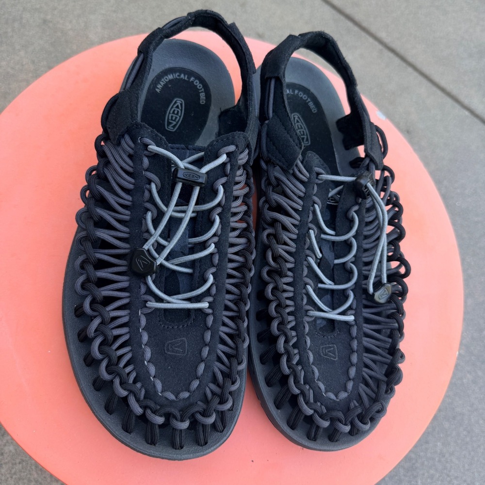 Keen Sandals Women 9 Black Uneek Woven Cord Outdoor Sport Gorpcore